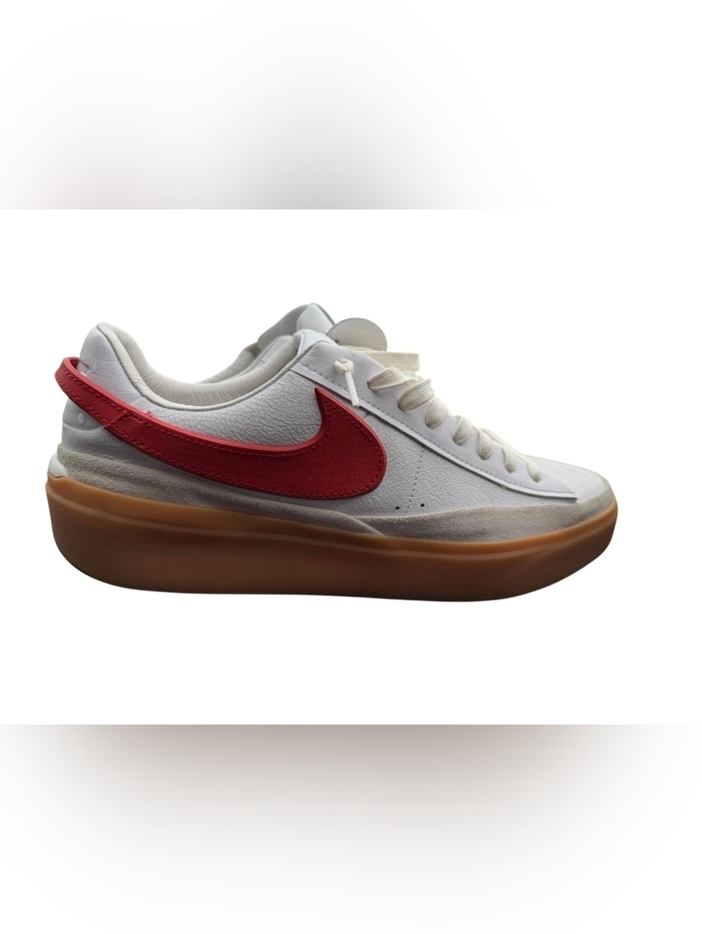 Nike Blazer Low Platform Sneakers Mens 13 White Dragon Red Gum Sole Cork Insole
